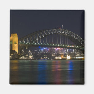 Aimant Australie, Sydney. Le port de Sydney la nuit.