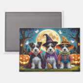 Aimant Australie Terrier Chiens Citrouille Halloween Funn (Recto/Verso)