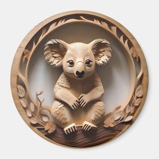 Aimant Australien Câlineur d'Arbres : Koala Impression su (Devant)
