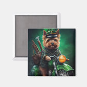 Aimant Australien Terrier conduite vélo St. Patrick's Day (Recto/Verso)