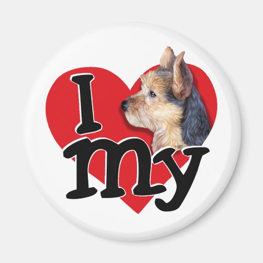 Aimant Australien Terrier I (coeur) mon (Devant)