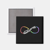 Aimant Autism Awareness Autistic Acceptance Rainbow Infin (Recto/Verso)