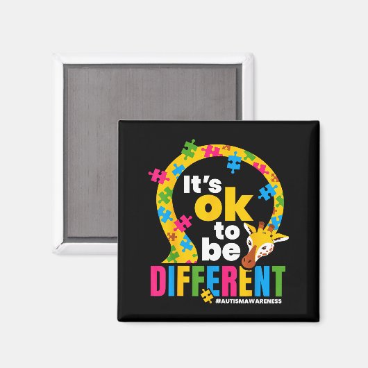 Aimant Autism Awareness Giraffe It’s Ok To Be Different G (Recto/Verso)