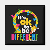 Aimant Autism Awareness Giraffe It’s Ok To Be Different G (Devant)