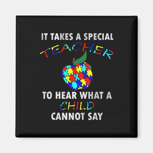 Aimant Autism Awareness Puzzle Design Support Special Ed  (Devant)