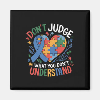 Aimant Autism Awareness Ribbon Puzzle Heart Don't Judge K