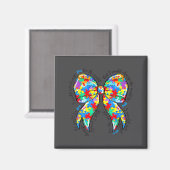 Aimant Autism Coquette Bow Puzzle Autism Awareness Proud  (Recto/Verso)