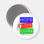 Aimant Autism Hope Love Cure (Recto/Verso)