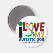 Aimant AUTISM J'aime mon fils autistique 2 (Recto/Verso)