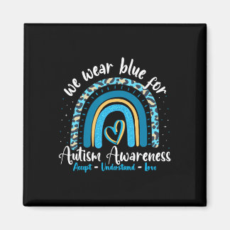 Aimant Autism Rainbow Leopard April We Wear Blue Autism A