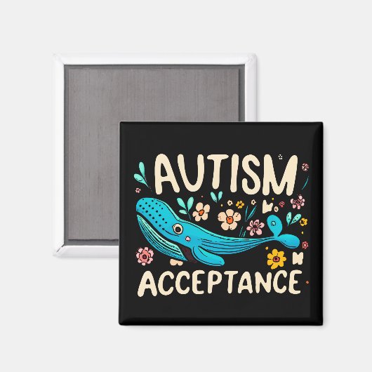Aimant Autisme Acceptation Baleine (Recto/Verso)
