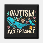 Aimant Autisme Acceptation Baleine (Devant)