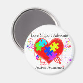 Aimant Autisme Coeur brillant (Recto/Verso)