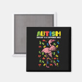 Aimant Autisme Danser Différents Flamant rose Beat mignon (Recto/Verso)