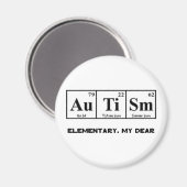 Aimant Autisme, éléments de tableau périodique et Sherloc (Recto/Verso)