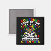 Aimant Autisme Moms les femmes les plus fortes Puzzle Coe (Recto/Verso)