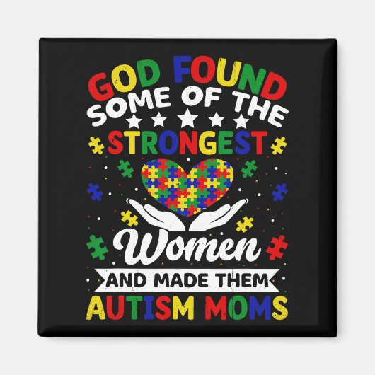 Aimant Autisme Moms les femmes les plus fortes Puzzle Coe (Devant)