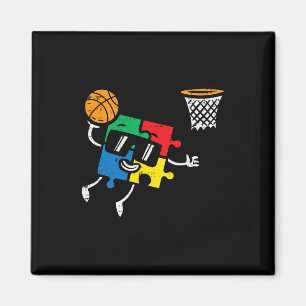 Aimant Autisme Puzzle Bysketbyll Dunk Awareness Toddler B