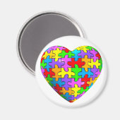 Aimant Autisme Puzzle Coeur (Recto/Verso)