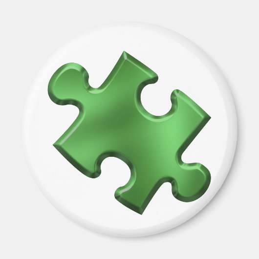 Aimant Autisme Puzzle Pièce verte (Devant)