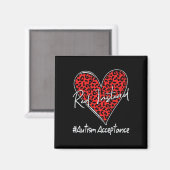 Aimant Autisme - Rouge à la place - Acceptation et non se (Recto/Verso)
