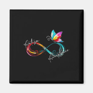 Aimant Autisme Rouge Au Lieu Du Symbole Infini Acceptatio