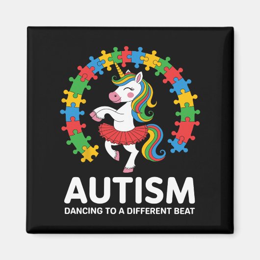 Aimant Autisme Unicorne Danser Différentes Conscience Du (Devant)