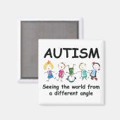 Aimant Autisme...voir le monde sous un angle différent (Recto/Verso)