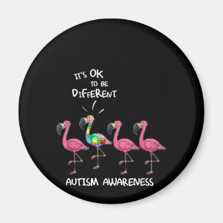 Aimant Autiste | C'est OK d'être un casse-tête Flamant ro