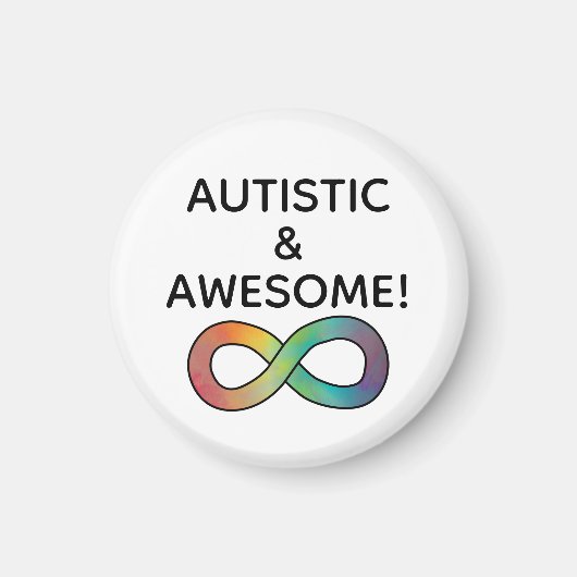 Aimant Autistic & Awesome! Neurodiversity Acceptance (Devant)