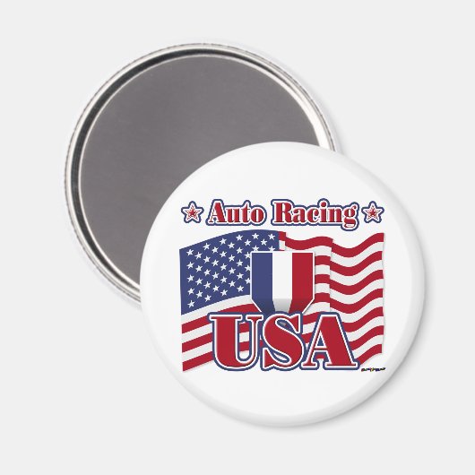 Aimant Auto Racing USA (Recto/Verso)