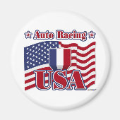 Aimant Auto Racing USA (Devant)
