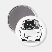 Aimant Autocollant de chat noir dodu mignon (Recto/Verso)