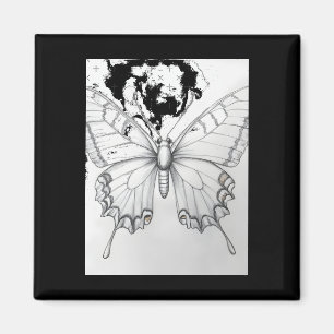 Aimant Autocollant de dessin au crayon de papillon monarq