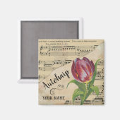 Aimant Autoharp Tulip Partition Vintage Musique Customisé (Recto/Verso)