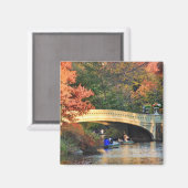 Aimant Automne à Central Park : Bateaux de Bow Bridge #01 (Recto/Verso)