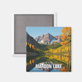 Aimant Automne à Maroon Lake Colorado Voyage (Recto/Verso)