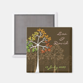 Aimant Automne Automne Arbres Bois Mariage Bois Enregistr (Recto/Verso)