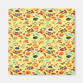 Aimant Automne automne motif sur jaune (Devant)