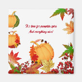 Aimant Automne Citrouille Automne Berries Coloré Feuilles (Devant)