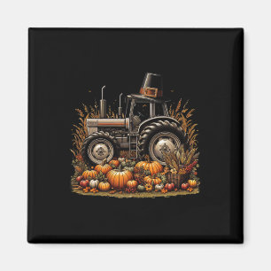 Aimant Automne Citrouille Automne Tracteur Automne Thanks