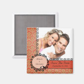 Aimant Automne Damask Inséparables Photo Save The Date Ma (Recto/Verso)