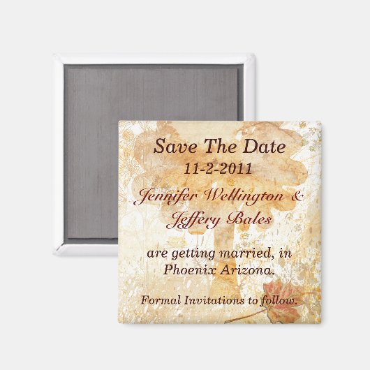 Aimant Automne Enregistrer l'aimant Date (Recto/Verso)