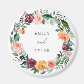 Aimant Automne Fleur Rose Fleur Floral Mariage Wreath (Devant)