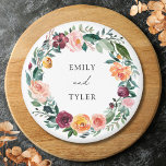 Aimant Automne Fleur Rose Fleur Floral Mariage Wreath<br><div class="desc">Voici notre Rose Automne Fleur Floral Fleur Fleur Fleur Fer de mariage Favor Magnet. Avec l'aquarelle illustration de l'arrangement fleur et feuille pour votre journée spéciale.</div>