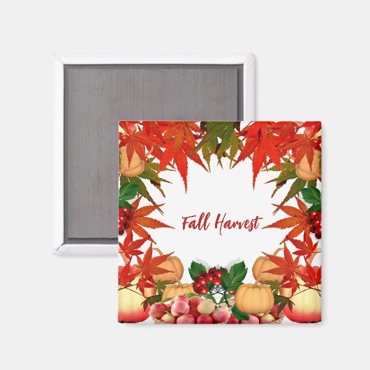 Aimant Automne Harvest Automne Bounty Citrouille Maple Fe (Recto/Verso)