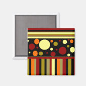 Aimant Automne Tones de la Terre Stripes Pois Motif (Recto/Verso)
