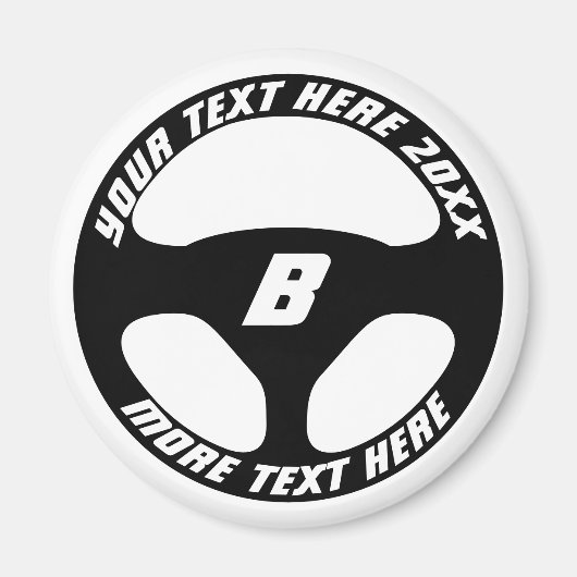 Aimant Automotive black car steering wheel custom fridge (Devant)