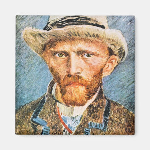 Aimant Autoportrait avec un chapeau de feutre gris par