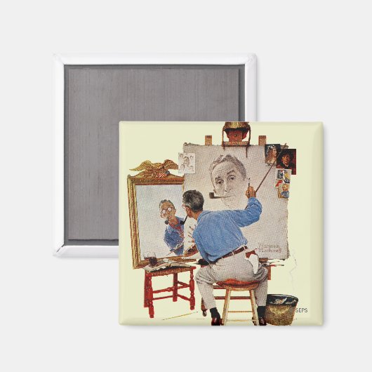 Aimant Autoportrait triple (Recto/Verso)